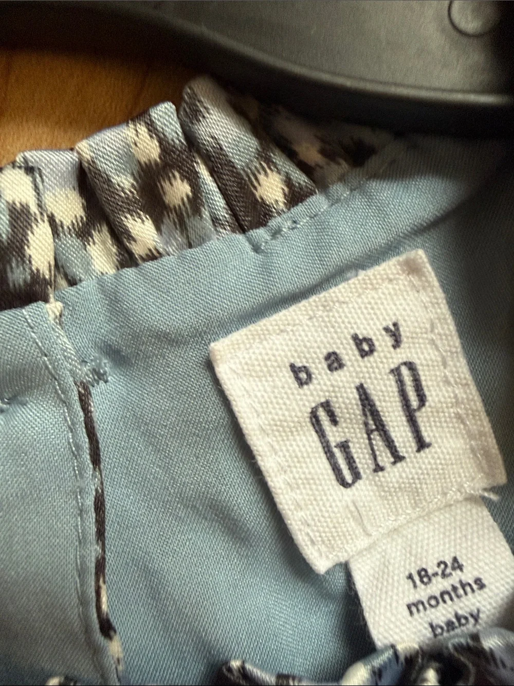 Baby Girl Gap Toddler Speckled Blue White & Black Dress w/ Headband Sz 18-24M